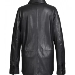 OAKWOOD Tops Et Chemises^Valentina Noir - Chemise En Cuir Veritable Poche Plaquee
