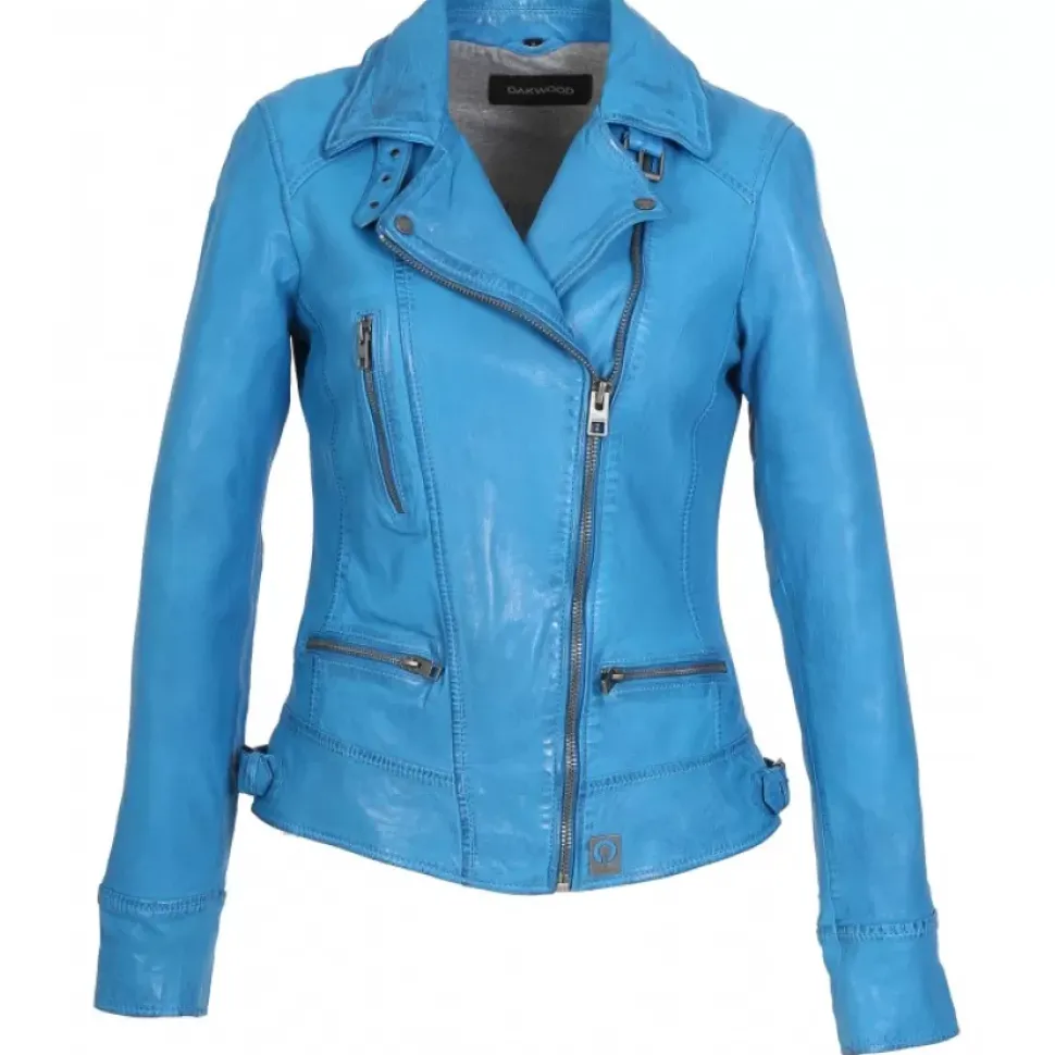 OAKWOOD Blousons^Video Denim - Blouson En Cuir Veritable Effet Lave