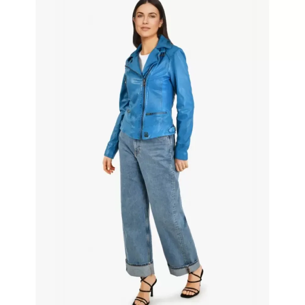 OAKWOOD Blousons^Video Denim - Blouson En Cuir Veritable Effet Lave