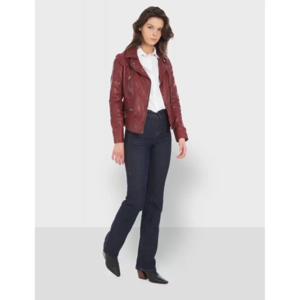 OAKWOOD Blousons^Video Feu - Blouson En Cuir Veritable Effet Lave