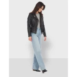 OAKWOOD Blousons^Video Noir - Blouson En Cuir Veritable Effet Lave