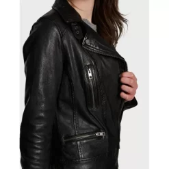OAKWOOD Blousons^Video Noir - Blouson En Cuir Veritable Effet Lave
