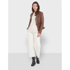 OAKWOOD Blousons^Video Tan - Blouson En Cuir Veritable Effet Lave