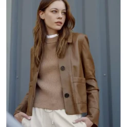OAKWOOD Vestes^Volga Fauve - Veste Courte En Cuir Veritable