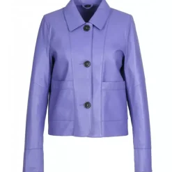 OAKWOOD Vestes^Volga Indigo - Veste Courte En Cuir Veritable