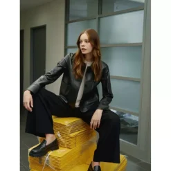 OAKWOOD Vestes^Volga Noir - Veste Courte En Cuir Veritable