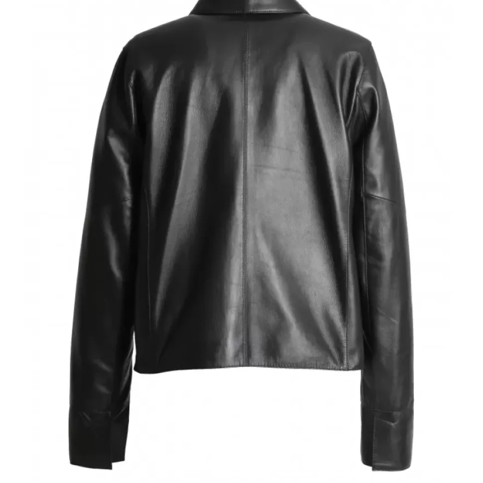OAKWOOD Vestes^Volga Noir - Veste Courte En Cuir Veritable
