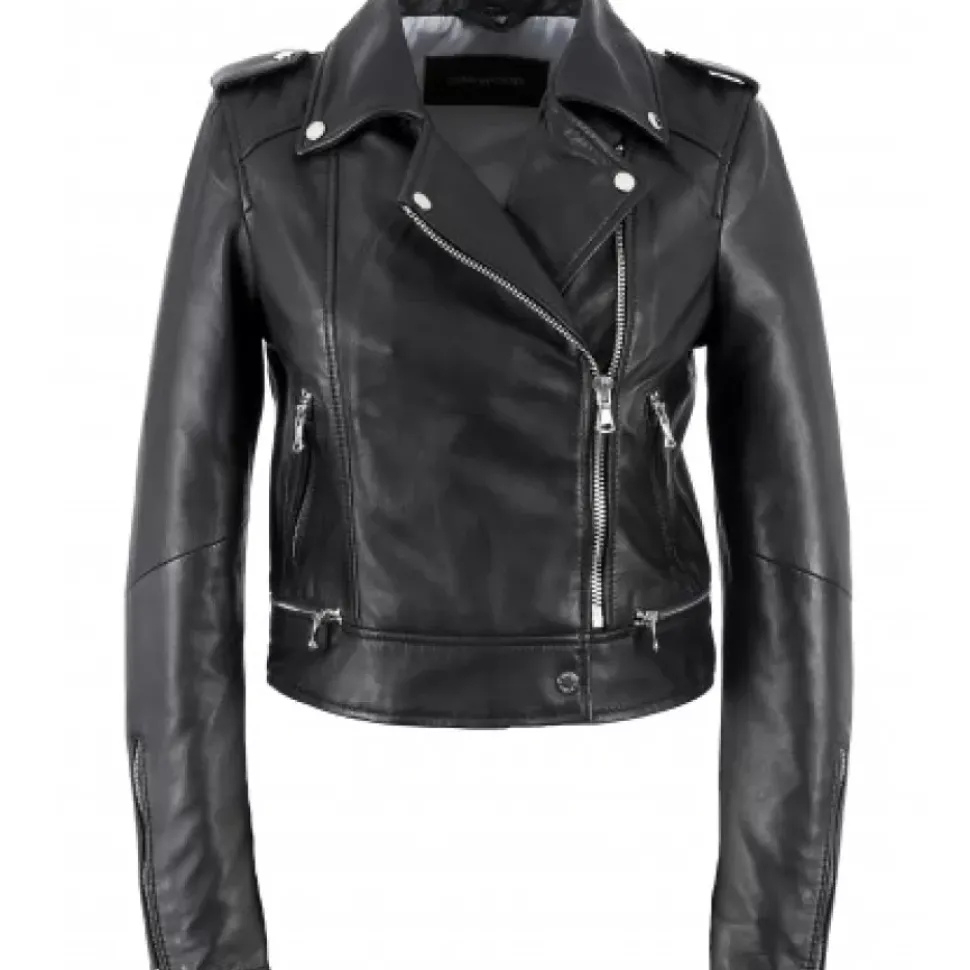 OAKWOOD Blousons^Yoko Noir - Blouson Court En Cuir Veritable