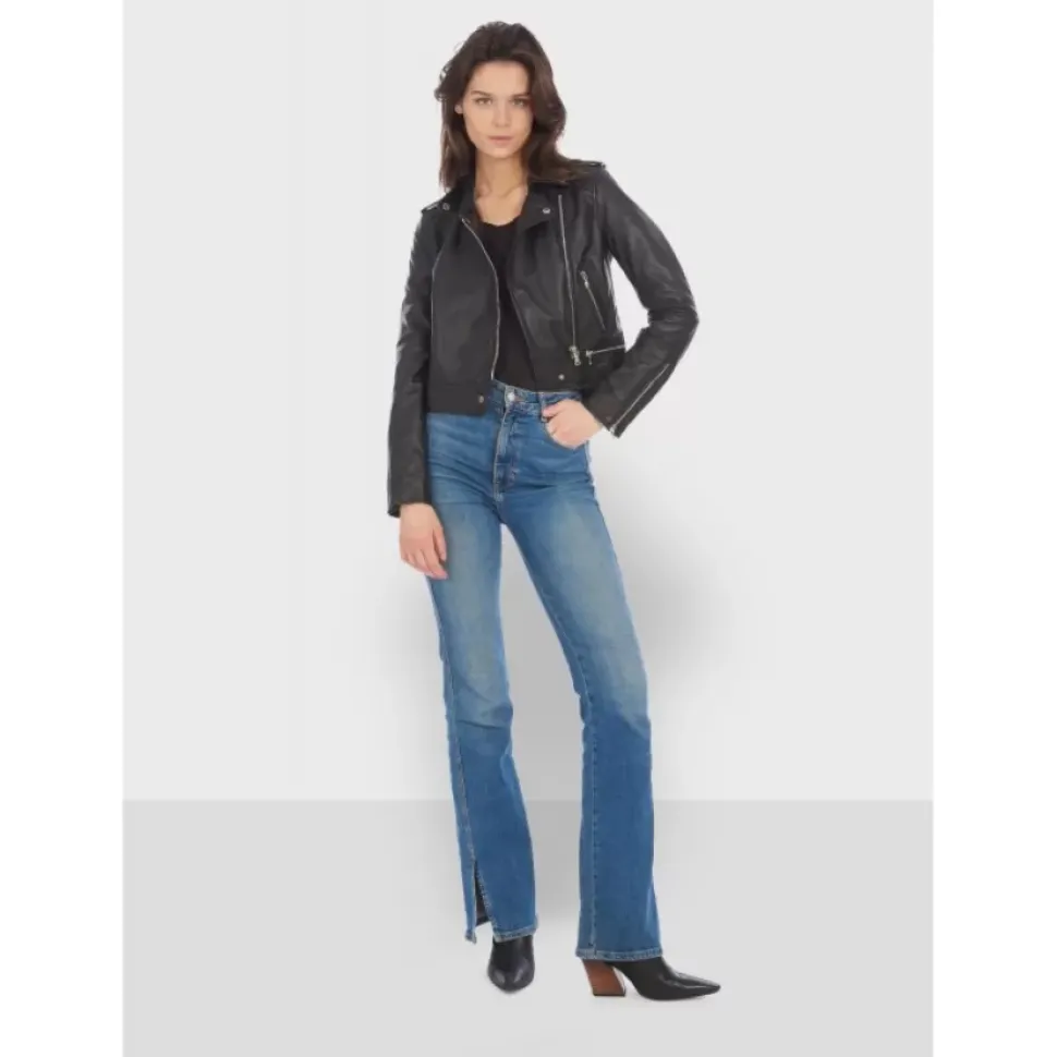 OAKWOOD Blousons^Yoko Noir - Blouson Court En Cuir Veritable