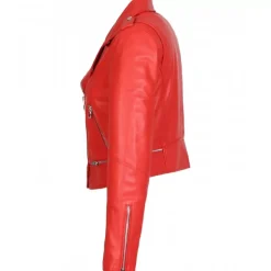 OAKWOOD Blousons^Yoko Rouge Fonce- Blouson Court En Cuir Veritable