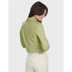 OAKWOOD Blousons^Yoko Vert Clair - Blouson Court En Cuir Veritable
